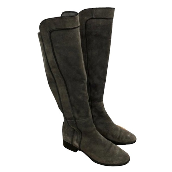Karl lagerfeld Mimi riding boots genuine suede in Ash grey  / taupe size 6.5 - Picture 2 of 16